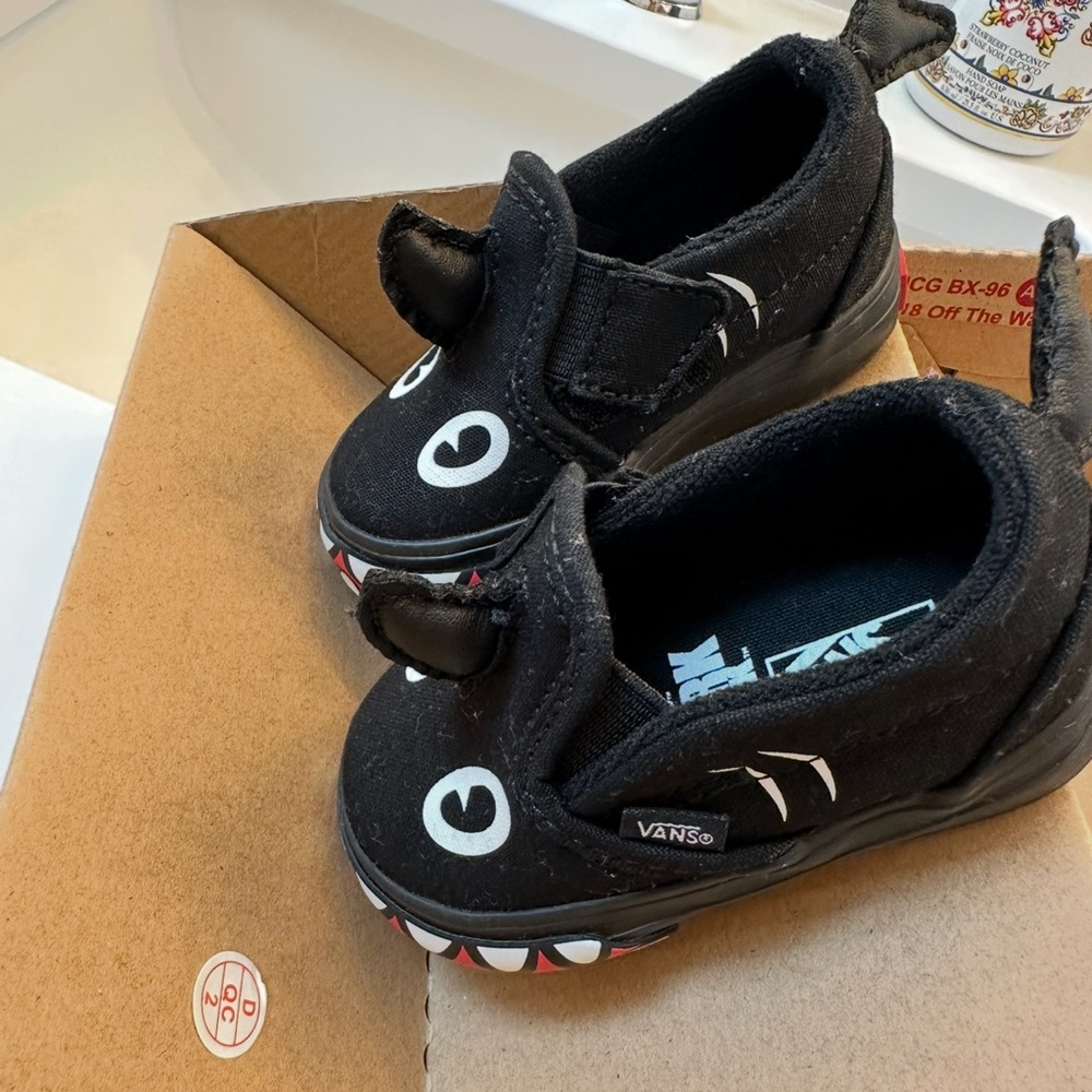 Vans Kids Black Monster Slip-On Shoes